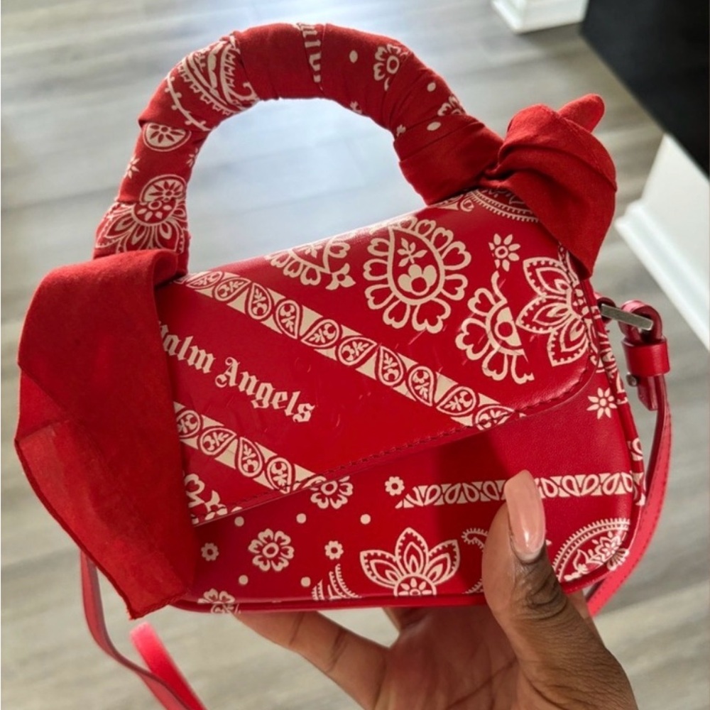 Palm Angels Red Bandana Print Bag